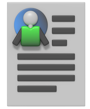 Document profile on paper png