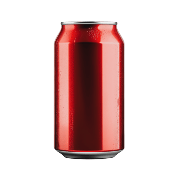 A cold, condensation-covered red soda can on a plain background png