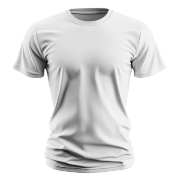 Plain white short-sleeve t-shirt displayed on a neutral background png