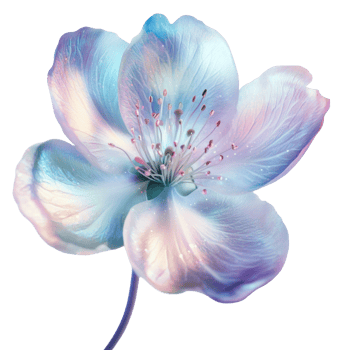 A delicate flower with pastel colors in bloom during springtime, showcasing intricate petals and vibrant details, cut out - stock . png