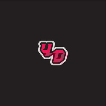 YD letter cool esport concept bold sporty gaming style dynamic line monogram logo vector