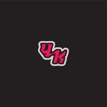 YK letter cool esport concept bold sporty gaming style dynamic line monogram logo vector
