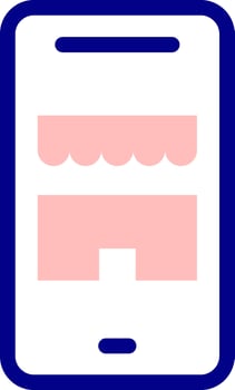A smartphone with a pink and blue icon vector
