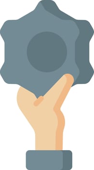 Hand holding a stone icon vector