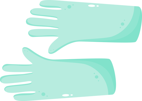 cute laundry illustration gloves png