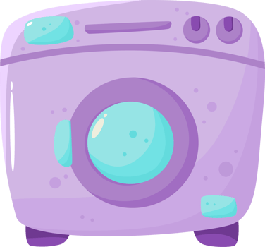 cute laundry illustration washing machine png