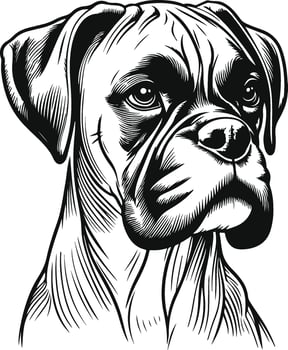 Boxer dog illustration, vector