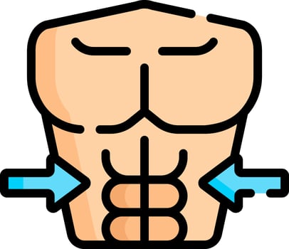 A cartoon man with a chest and stomach vector