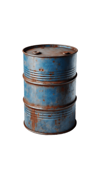 old oil barrel isolated on transparent bg png
