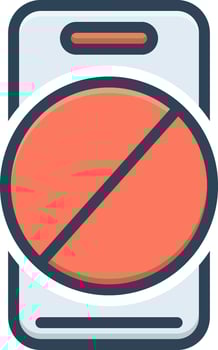 Color icon for no phone vector