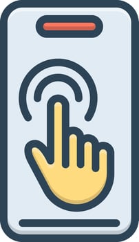 Color icon for touch screen vector