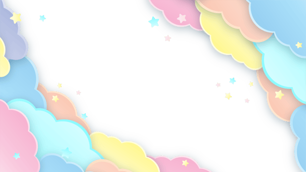 Childish Frame of Clouds Flat Colorful png