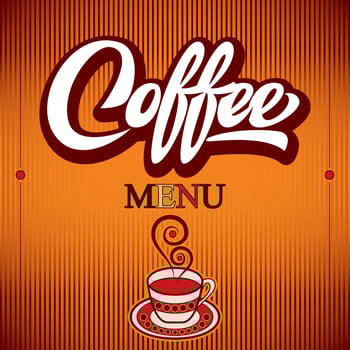 Color template of a menu for a coffee shop with a stylish inscription vector
