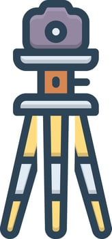 Color icon for tripod vector