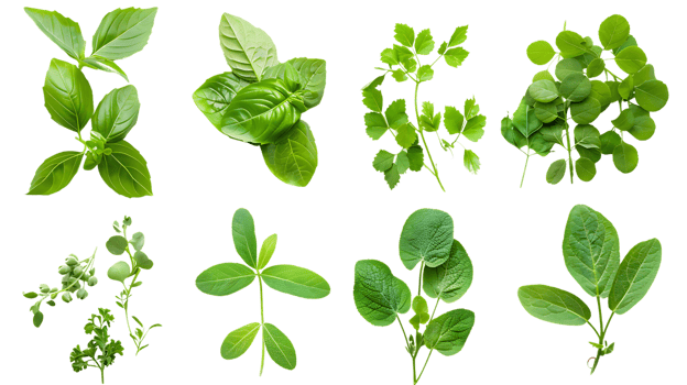 Fresh Green Herbs with a Transparent Background for Easy Editing png