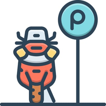 Color icon for bike parking vector