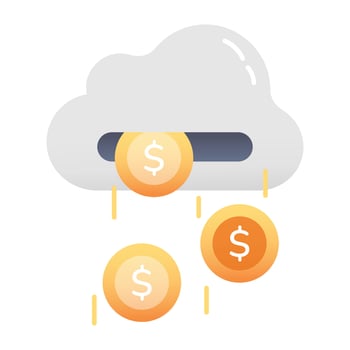 A flat icon of cloud money vector