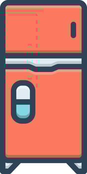 Color icon for refrigerator vector