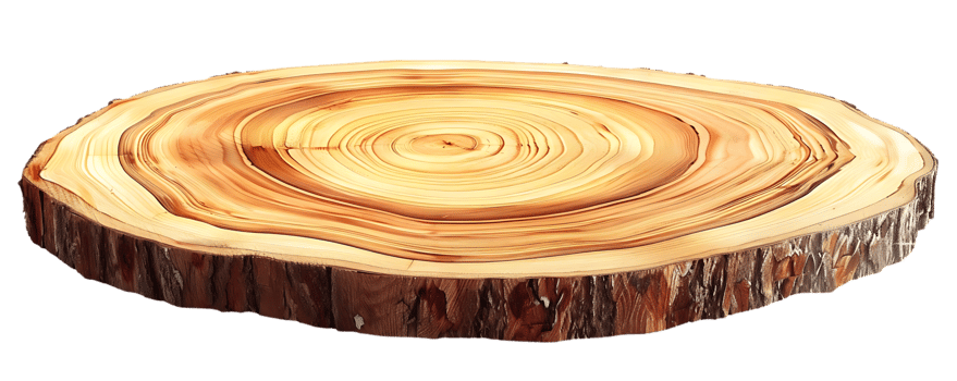 Natural Wood Slice with Transparent Background, Rustic Wooden Texture for Decorative Projects png