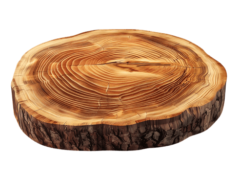 Natural Wood Slice with Transparent Background, Perfect for Crafts and Decor png