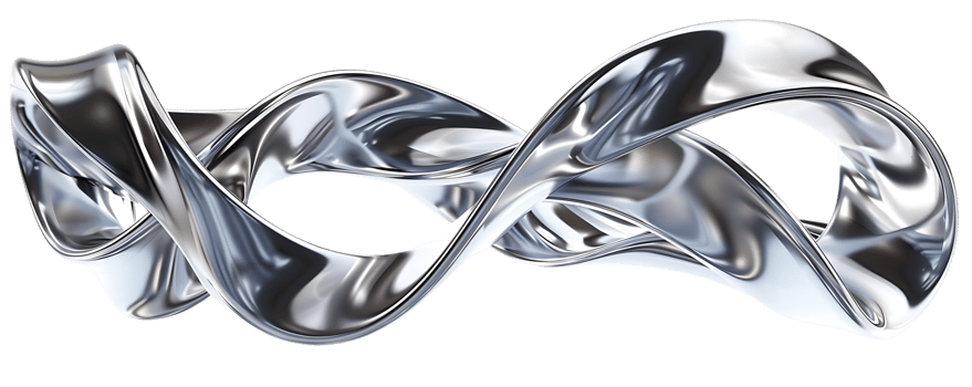 Abstract Metallic Flowing Form with a Transparent Background png