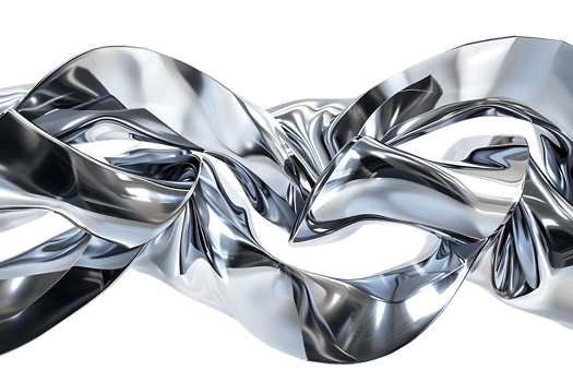 Shiny Silver Abstract Background A Flowing, Reflective Surface with a Transparent Background png