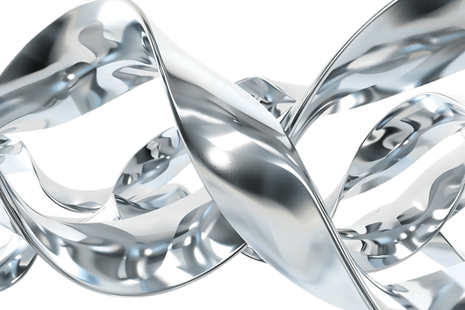 Metallic Ribbon Twirls and Bends with a Transparent Background, Creating Abstract and Modern Art png