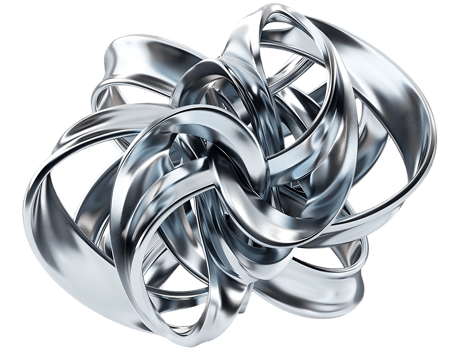 Abstract Chrome Rings Intertwined, Creating a Complex Pattern with a Transparent Background png
