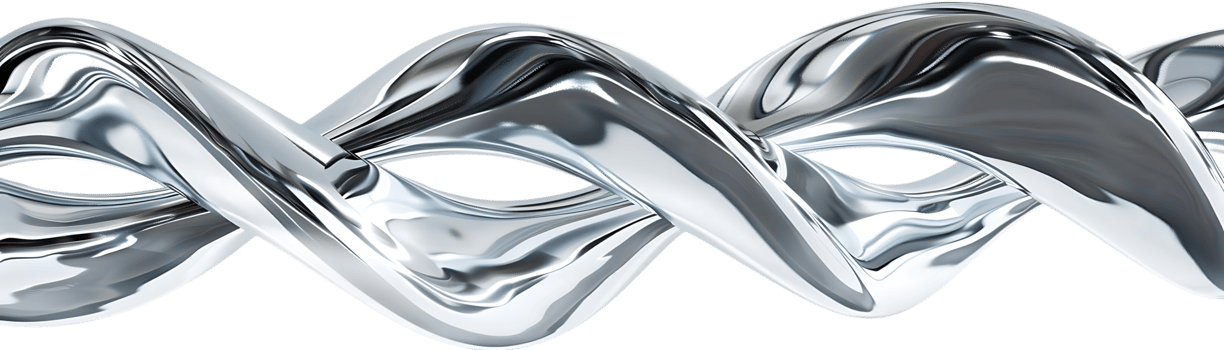 Shiny Silver Abstract Waves on a Transparent Background Sleek, Curvy, and Modern Design png