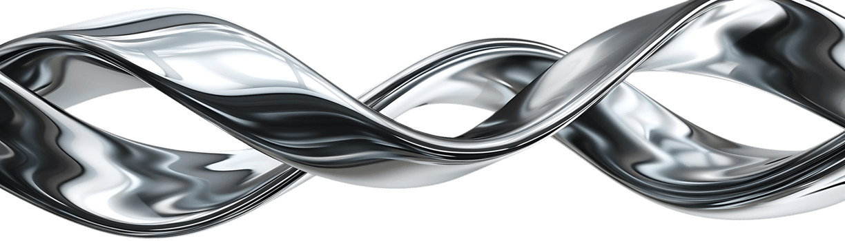 Metallic Abstract with a Transparent Background, a Polished Silver Ribbon Creates a Smooth, Abstract Design png