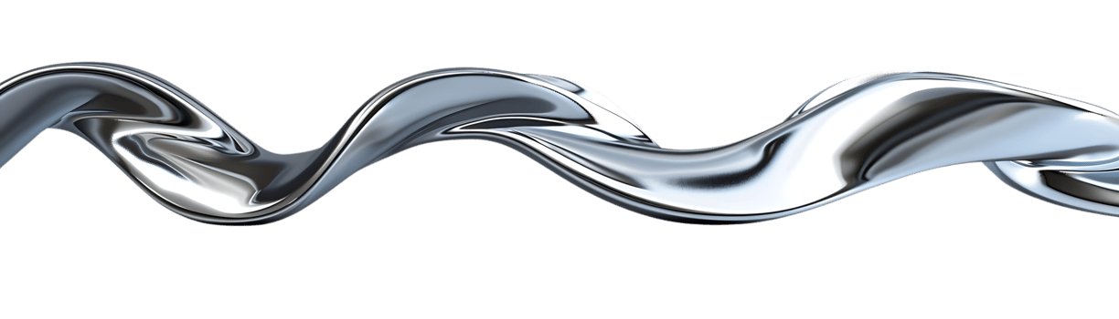 Liquid Metal Flowing on a Transparent Background, Abstract Design with Silver Metallic Texture png