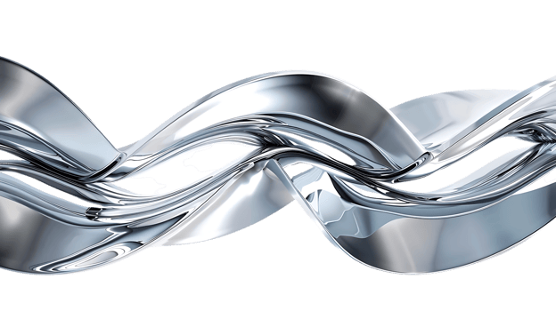Abstract Metallic Waves Flowing and Intertwining, Creating a Stunning Visual with a Transparent Background. png