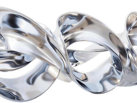 Abstract Metallic Sculpture with a Transparent Background, Flowing Silver Curves, Intertwined Shapes, Reflective Surface, Modern Art Design, Abstract Design, 3D Render, Digital Art, Futuristic Design, Technology, Innovation, Shiny Surface, Minimalist Desi png