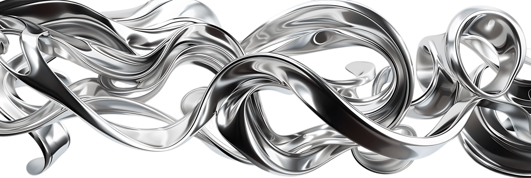Abstract Silver Waves Flowing with a Transparent Background, a Modern Artistic Design with a Sleek and Elegant Look png