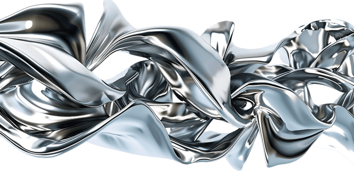 Abstract Silver Metallic Form with a Transparent Background, a Captivating and Sleek Design png