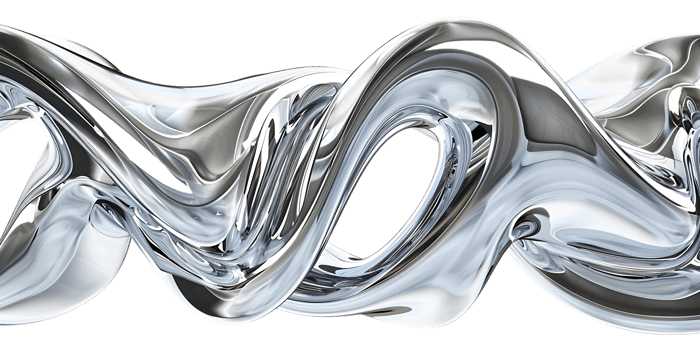 Abstract Metallic Liquid Swirls with a Transparent Background A Digital Art Exploration of Fluid Form png