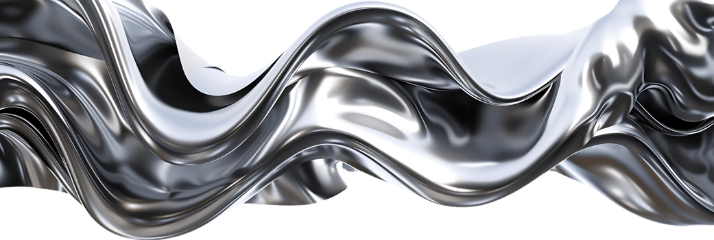 Silver Fabric Waves with a Transparent Background, a Sleek and Modern Design Element png