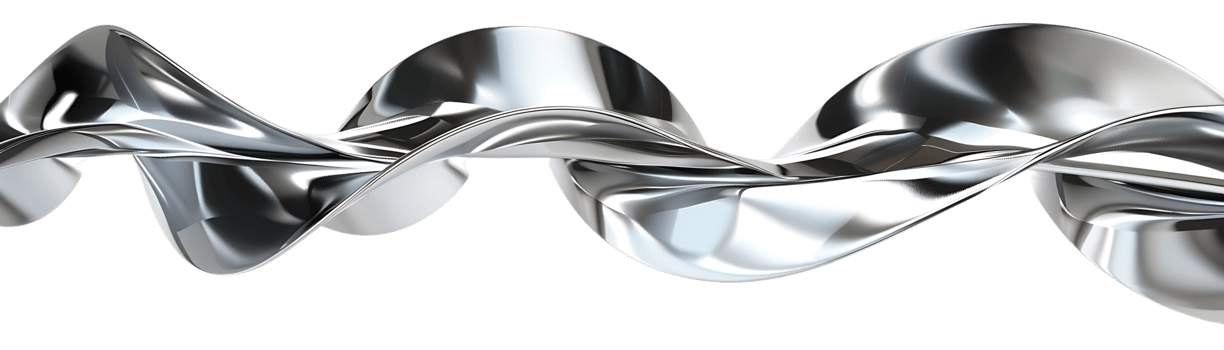 Silver Metallic Abstract Waves on a Transparent Background, Perfect for Modern Design Projects png