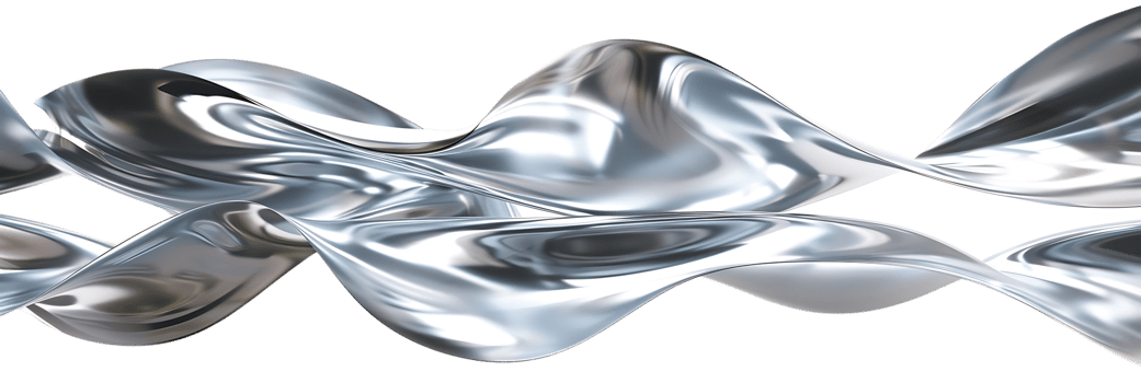 Silver Waves Flowing on Transparent Background A Digital 3D Render of Abstract Metallic Curves png
