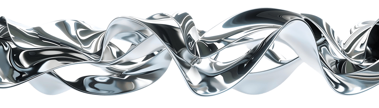 Metallic Waves Dance Against a Transparent Background, Creating a Shimmering Abstract Art png