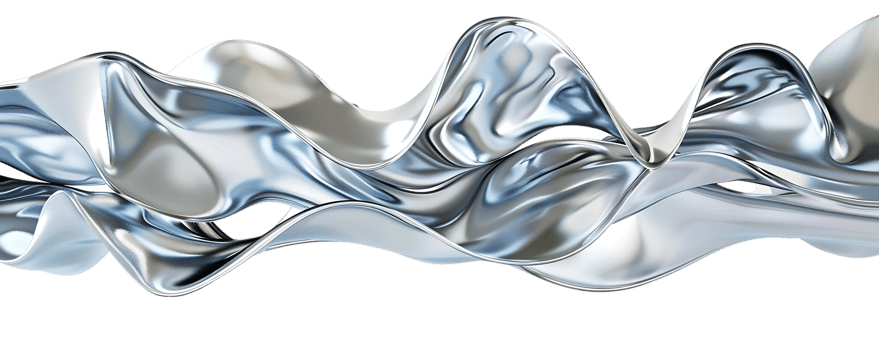 Liquid Metal Waves Flowing with a Transparent Background png