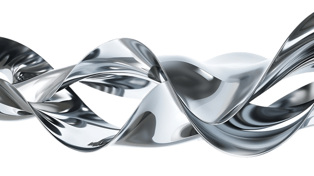 Abstract Metallic Waves Flowing Through a Transparent Background png