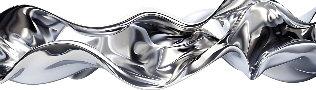 Abstract Silver Metal Waves with a Transparent Background, Perfect for Digital Art and Design Projects png