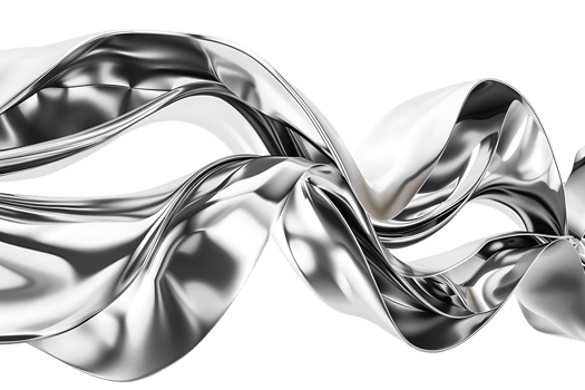 Silver Abstract Waves Flowing in a 3D Space with a Transparent Background png