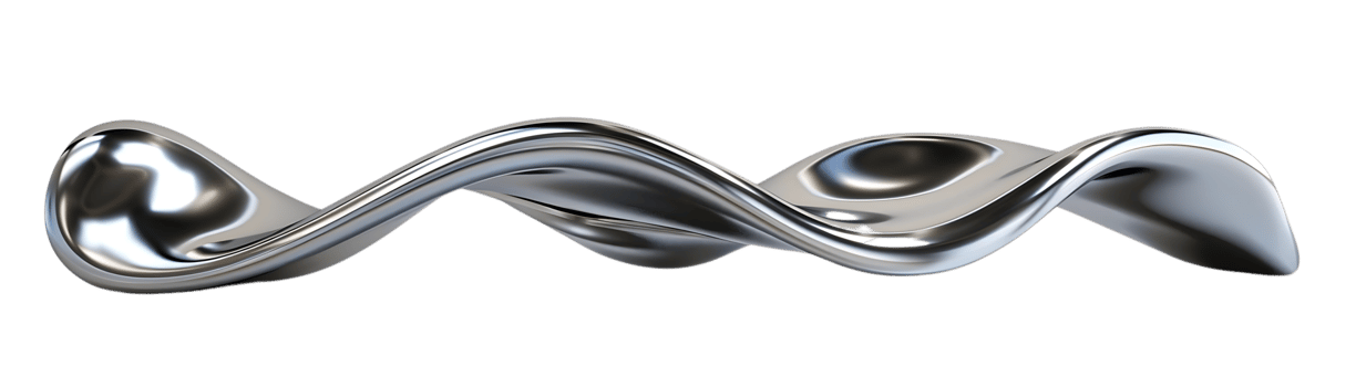 Abstract Chrome Wave With Transparent Background, A Shiny Silver Metallic Liquid Flowing in Space, Abstract Design Concept of Fluid Metal, Chrome Abstract Background png