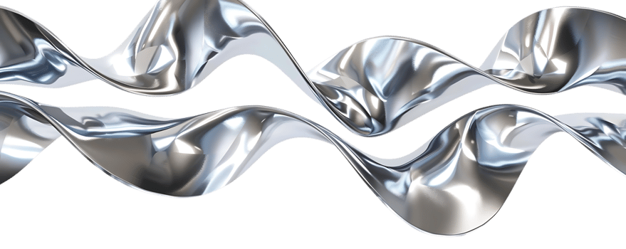 Silver Waves Flowing Seamlessly Against a Transparent Background, Creating an Abstract and Modern Design png
