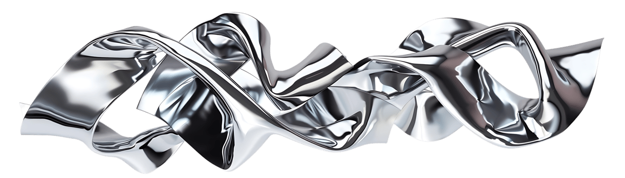Abstract Metal Sculpture with Transparent Background png