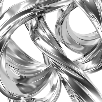 Shiny Metallic Ribbons Twisting and Intertwining in a Complex Dance, Creating a Mesmerizing Abstract Pattern, Transparent Background png