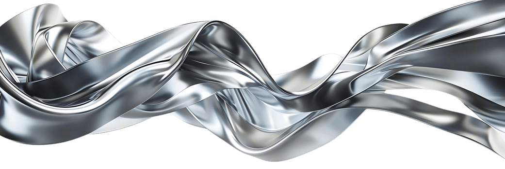 Silver Abstract Waves Flowing Dynamically with a Transparent Background png