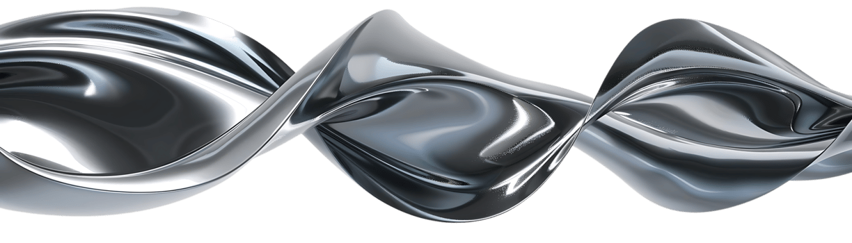 Abstract Metallic Waves Flowing Through Space with a Transparent Background png